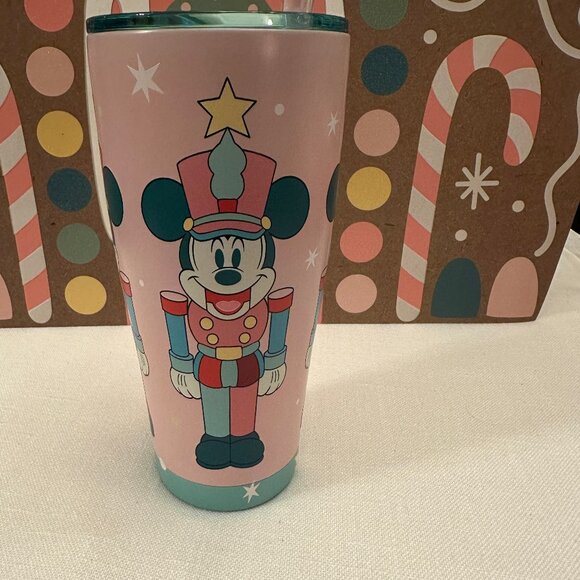 New 2025 Mickey Mouse Pink Nutcracker Christmas Tumbler with straw - Picture 3 of 7